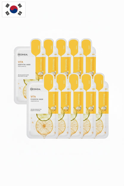 MEDIHEAL Mascarilla esencial de vitaminas 10 unidades