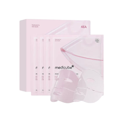 (4 unidades) Caja de mascarillas de gel de colágeno rosa PDRN de Medicube