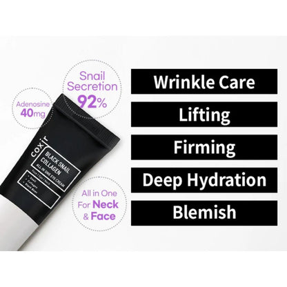 Coxir Black Snail Collagen Crema para Ojos Todo en Uno