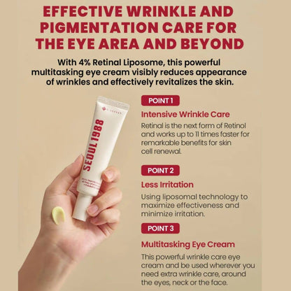 K-SECRET SEOUL 1988 Contorno de Ojos: Retinal Liposome 4% + Soja Fermentada