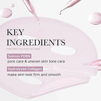 (4 unidades) Caja de mascarillas de gel de colágeno rosa PDRN de Medicube