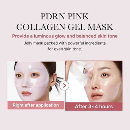 (4 unidades) Caja de mascarillas de gel de colágeno rosa PDRN de Medicube
