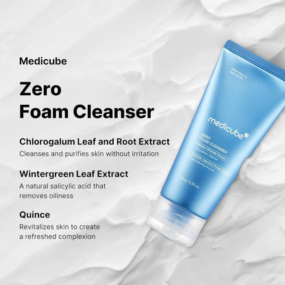 Limpiador facial Medicube Zero Foam Cleanser | Espuma limpiadora diaria suave para el control del exceso de sebo, hidratación, minimización de poros | 120 g