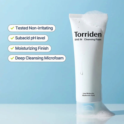 TORRIDEN Dive In Espuma Limpiadora de Ácido Hialurónico de Bajo Peso Molecular