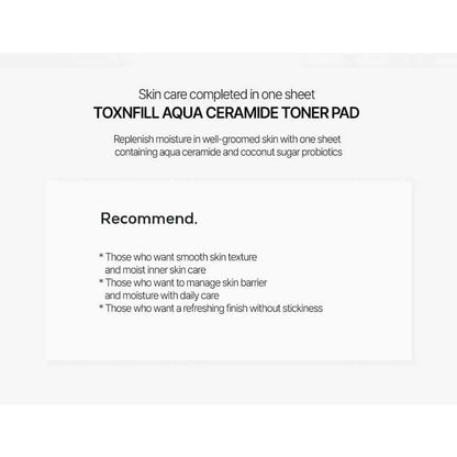 Almohadilla de tóner de ceramida TOXNFILL Aqua